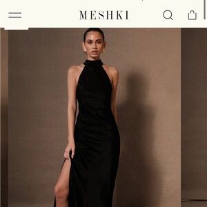 Meshki High Neck Black Dress
